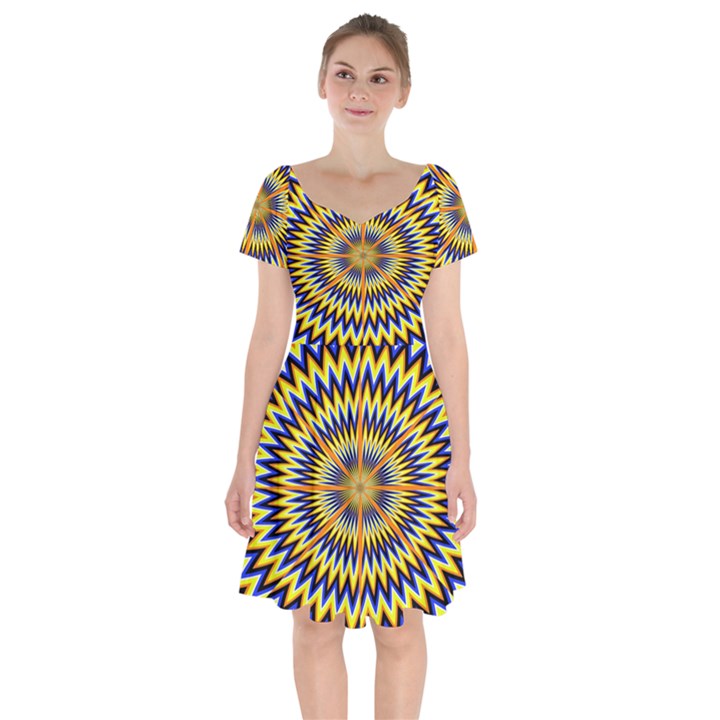 Illusion Head Idea Irritation Short Sleeve Bardot Dress