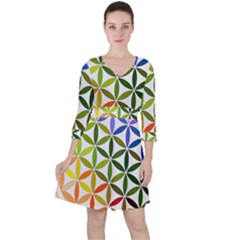 Mandala Rainbow Colorful Reiki Ruffle Dress by Pakrebo