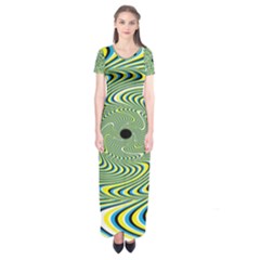 Illusion Idea Head Irritation Short Sleeve Maxi Dress by Pakrebo