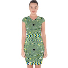 Illusion Idea Head Irritation Capsleeve Drawstring Dress  by Pakrebo