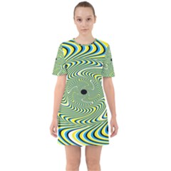 Illusion Idea Head Irritation Sixties Short Sleeve Mini Dress by Pakrebo