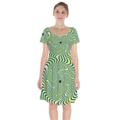 Illusion Idea Head Irritation Short Sleeve Bardot Dress by Pakrebo