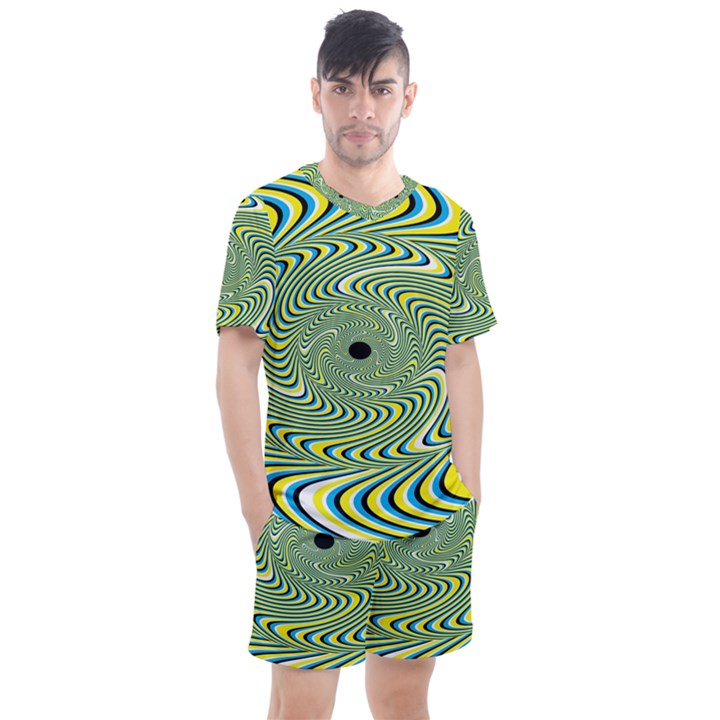 Illusion Idea Head Irritation Men s Mesh Tee and Shorts Set