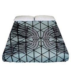 Graphic Pattern Wing Art Fitted Sheet (queen Size) by Pakrebo