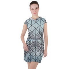 Graphic Pattern Wing Art Drawstring Hooded Dress by Pakrebo