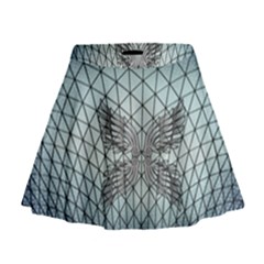 Graphic Pattern Wing Art Mini Flare Skirt by Pakrebo