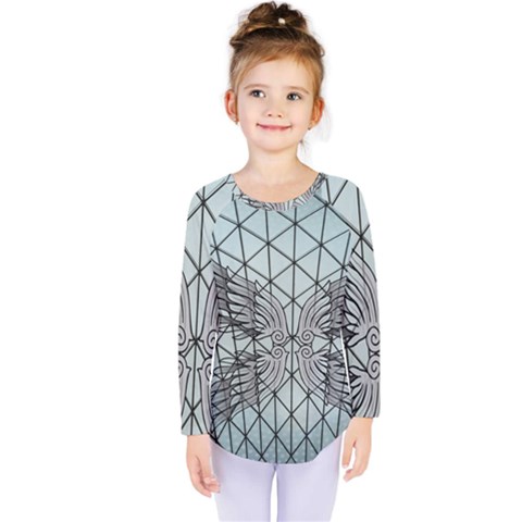 Graphic Pattern Wing Art Kids  Long Sleeve Tee by Pakrebo