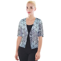 Graphic Pattern Wing Art Cropped Button Cardigan by Pakrebo