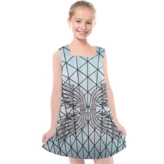 Graphic Pattern Wing Art Kids  Cross Back Dress by Pakrebo