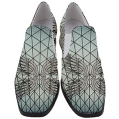 Graphic Pattern Wing Art Slip On Heel Loafers by Pakrebo