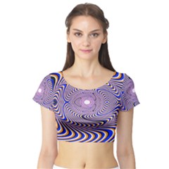 Illusion Head Idea Irritation Short Sleeve Crop Top by Pakrebo