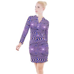 Illusion Head Idea Irritation Button Long Sleeve Dress by Pakrebo