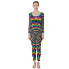 Psychedelic Colours Vibrant Rainbow Long Sleeve Catsuit by Pakrebo