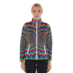 Psychedelic Colours Vibrant Rainbow Winter Jacket by Pakrebo