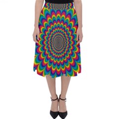 Psychedelic Colours Vibrant Rainbow Classic Midi Skirt by Pakrebo