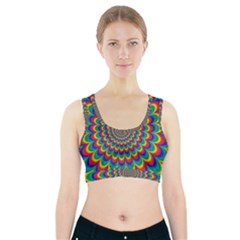 Psychedelic Colours Vibrant Rainbow Sports Bra With Pocket by Pakrebo