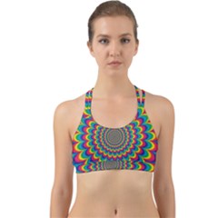 Psychedelic Colours Vibrant Rainbow Back Web Sports Bra by Pakrebo