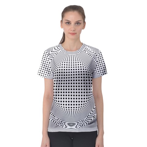 Illusion Form Shape Curve Design Women s Sport Mesh Tee by Pakrebo