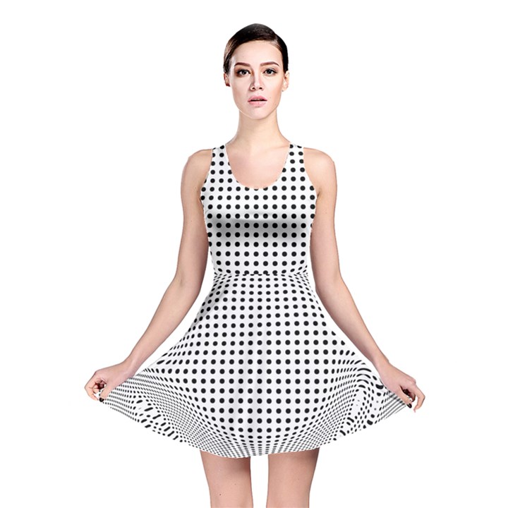 Illusion Form Shape Curve Design Reversible Skater Dress