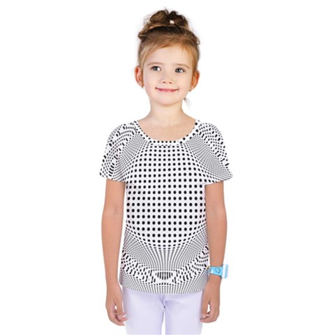 Illusion Form Shape Curve Design Kids  One Piece Tee by Pakrebo