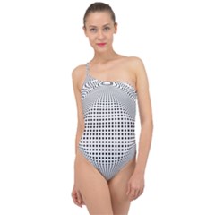 Illusion Form Shape Curve Design Classic One Shoulder Swimsuit by Pakrebo