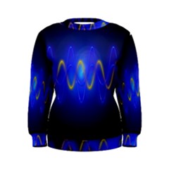 Light Shining Blue Frequency Sine Women s Sweatshirt by Pakrebo