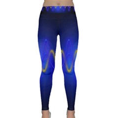 Light Shining Blue Frequency Sine Classic Yoga Leggings by Pakrebo