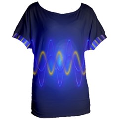 Light Shining Blue Frequency Sine Women s Oversized Tee by Pakrebo