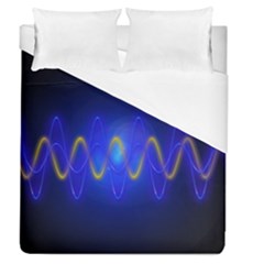 Light Shining Blue Frequency Sine Duvet Cover (queen Size) by Pakrebo