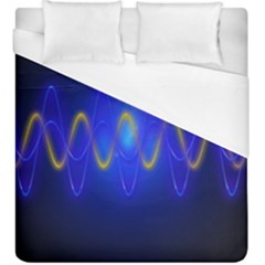 Light Shining Blue Frequency Sine Duvet Cover (king Size) by Pakrebo