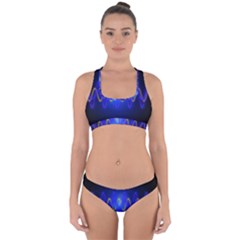 Light Shining Blue Frequency Sine Cross Back Hipster Bikini Set by Pakrebo