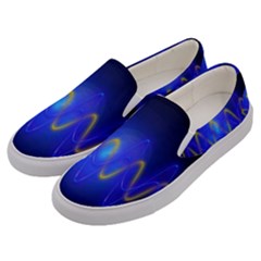 Light Shining Blue Frequency Sine Men s Canvas Slip Ons by Pakrebo