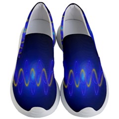 Light Shining Blue Frequency Sine Women s Lightweight Slip Ons by Pakrebo