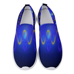 Light Shining Blue Frequency Sine Women s Slip On Sneakers by Pakrebo