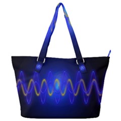 Light Shining Blue Frequency Sine Full Print Shoulder Bag by Pakrebo