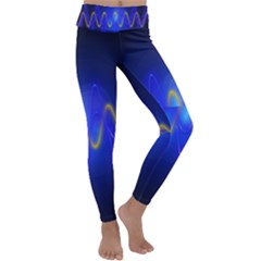 Light Shining Blue Frequency Sine Kids  Lightweight Velour Classic Yoga Leggings by Pakrebo