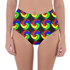 Swirls Pattern Seamless Wallpaper Reversible High-waist Bikini Bottoms by Pakrebo