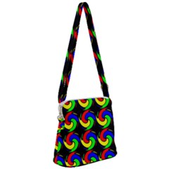 Swirls Pattern Seamless Wallpaper Zipper Messenger Bag