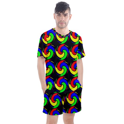 Swirls Pattern Seamless Wallpaper Men s Mesh Tee And Shorts Set by Pakrebo