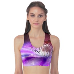 Clematis Structure Close Up Blossom Sports Bra by Pakrebo