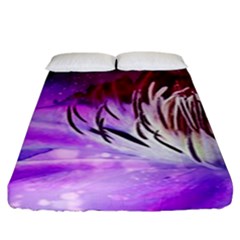 Clematis Structure Close Up Blossom Fitted Sheet (king Size) by Pakrebo