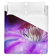 Clematis Structure Close Up Blossom Duvet Cover (queen Size) by Pakrebo