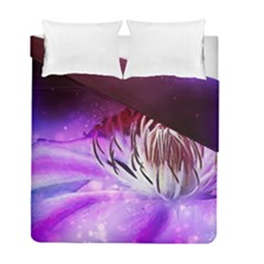 Clematis Structure Close Up Blossom Duvet Cover Double Side (full/ Double Size) by Pakrebo