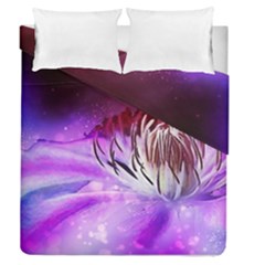 Clematis Structure Close Up Blossom Duvet Cover Double Side (queen Size) by Pakrebo