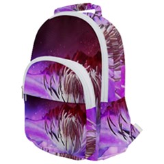 Clematis Structure Close Up Blossom Rounded Multi Pocket Backpack