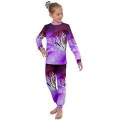 Clematis Structure Close Up Blossom Kids  Long Sleeve Set 