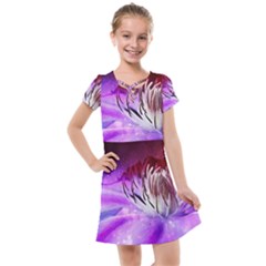 Clematis Structure Close Up Blossom Kids  Cross Web Dress by Pakrebo