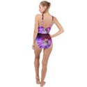 Clematis Structure Close Up Blossom High Neck One Piece Swimsuit View2