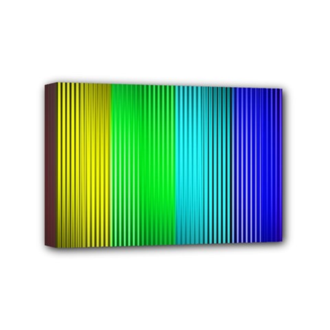 Lines Rainbow Colors Spectrum Color Mini Canvas 6  X 4  (stretched) by Pakrebo