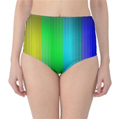 Lines Rainbow Colors Spectrum Color Classic High-waist Bikini Bottoms by Pakrebo